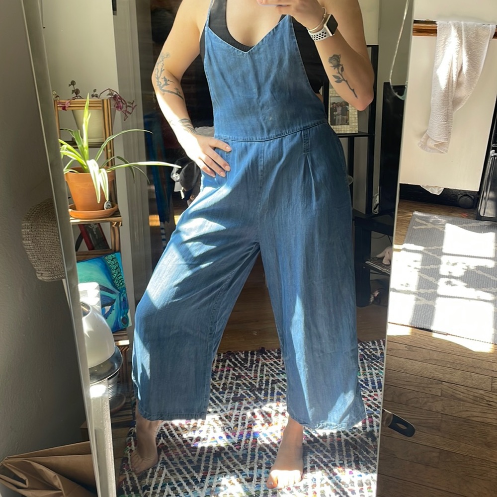 Denim flared Romper